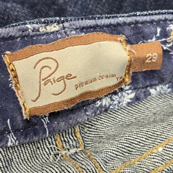 Paige Hollywood Hills Straight Leg Cropped Jeans Dark Wash Womens Sz 29 Stretchy - Picture 7 of 13